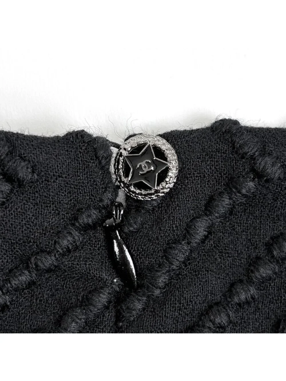 Chanel Sleeveless Dress Long Tight Skirt Wool Black
